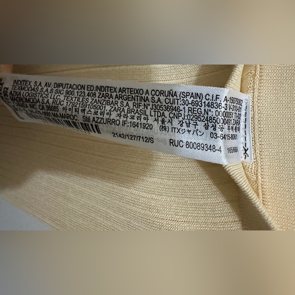 380 ZARA | NWT Cream Beige Ribbed Knit Split Hem Pants (Size S) - Picture 7 of 9